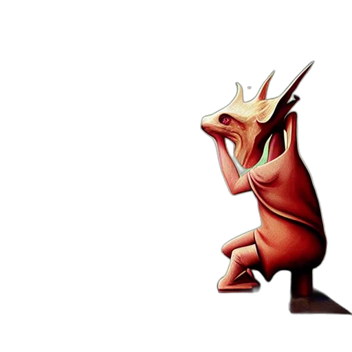 dragon, animal, creature, staff transparent PNG cut-out