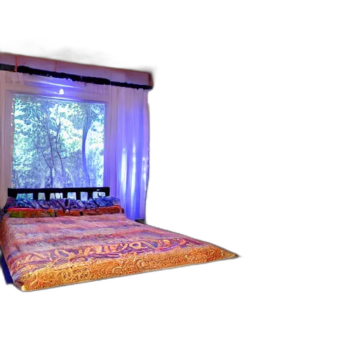 furniture, 3d render, forest, chapathi, bed, studio, lighting transparent PNG cut-out