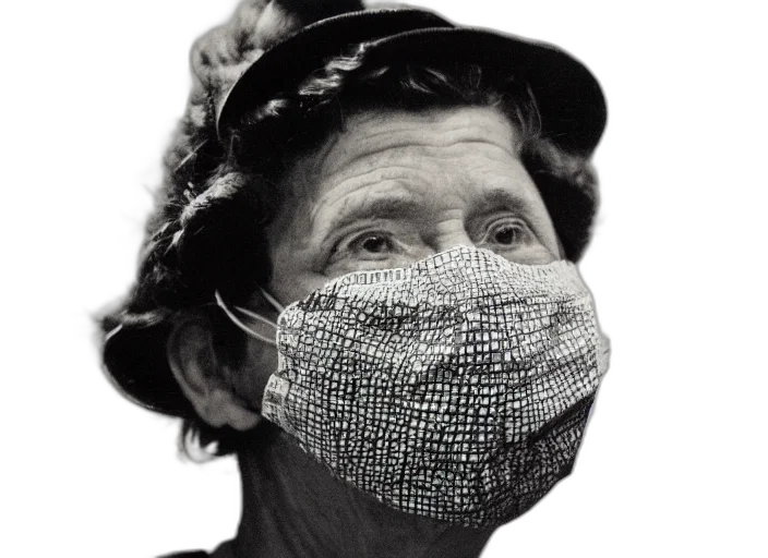 mask, face, hat, jewelry, photorealistic, cinematic, mid, shot transparent PNG cut-out