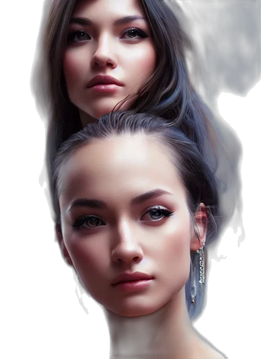 face, jewelry, crown, photorealistic, fantasy art, oil painting, concept art, neon lights transparent PNG cut-out