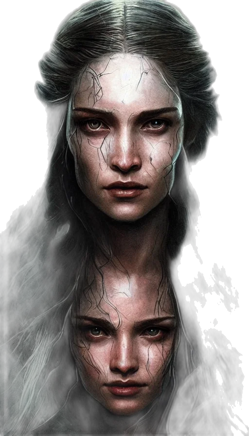 face, concept art, fantasy art, comic book art transparent PNG cut-out