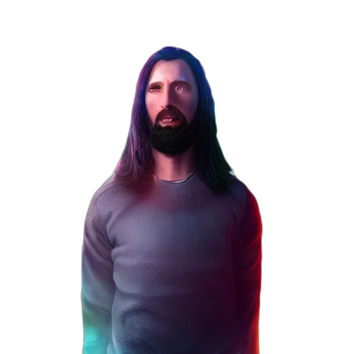 jacket, hair, face, creature, vaporwave, concept art, pixel art, 3d render transparent PNG cut-out