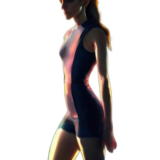 dress, robot, jacket, staff, concept art, 3d render, cyberpunk, pixel art transparent PNG cut-out
