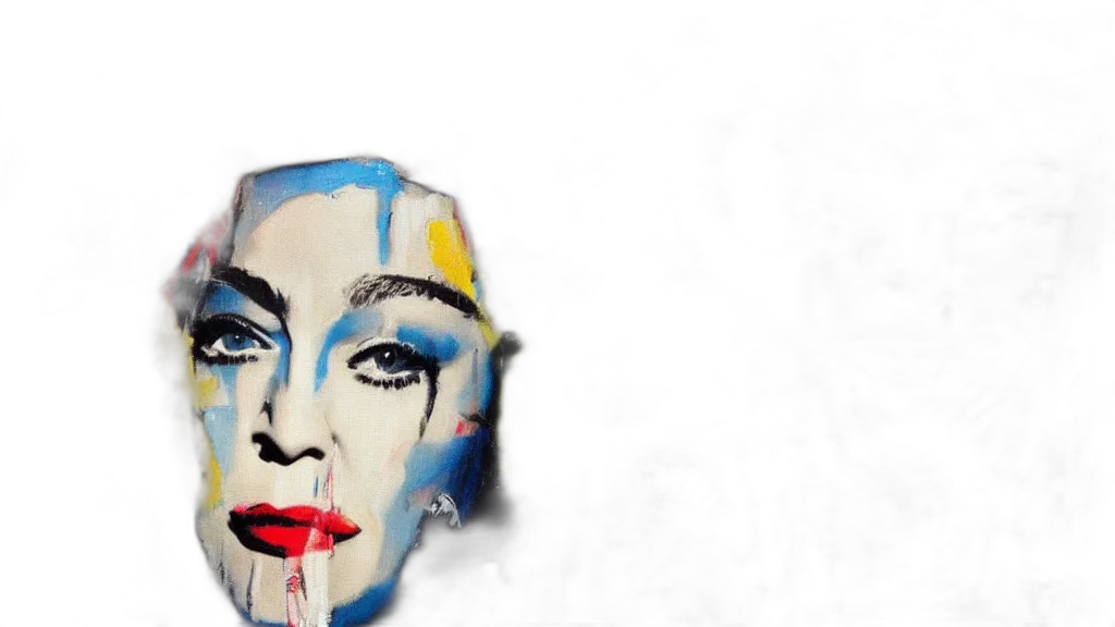 face, mask, crown, watercolor, photorealistic, concept art, blue, madonna transparent PNG cut-out