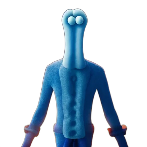 creature, robot, staff, animal, 3d render, concept art, cartoon, blue transparent PNG cut-out