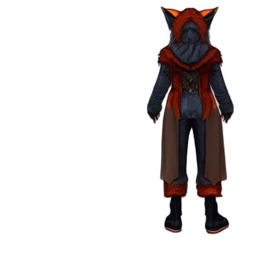 mask, staff, jacket, 3d render transparent PNG cut-out