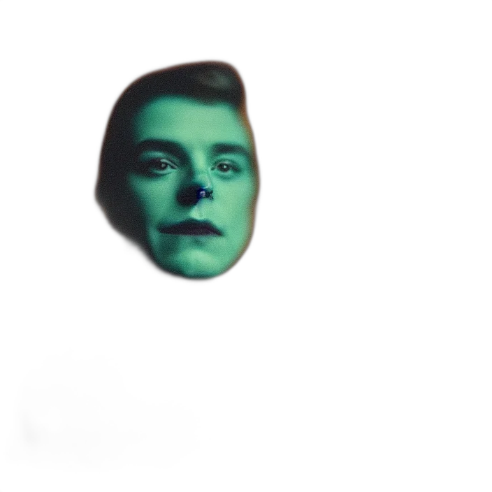 face, mask, creature, robot, 3d render, photorealistic, vaporwave, concept art transparent PNG cut-out