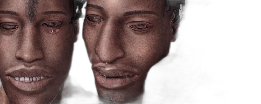 face, mask, creature, robot, photorealistic, 3d render, concept art, fantasy art transparent PNG cut-out