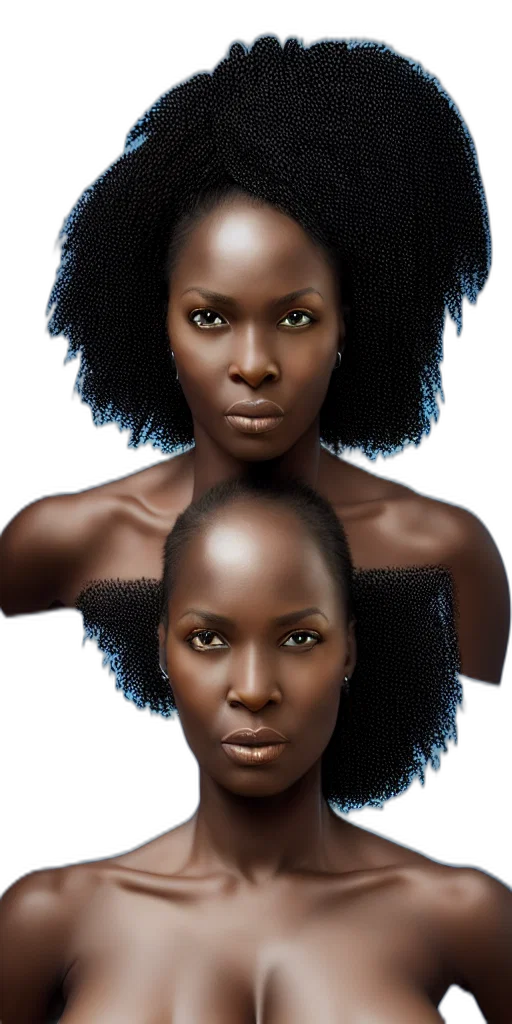 hair, crown, jewelry, face, photorealistic, 3d render, concept art, fantasy art transparent PNG cut-out