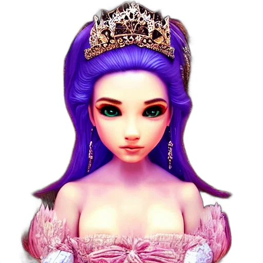 crown, jewelry, dress, fantasy art, 3d render, photorealistic, concept art, princess transparent PNG cut-out