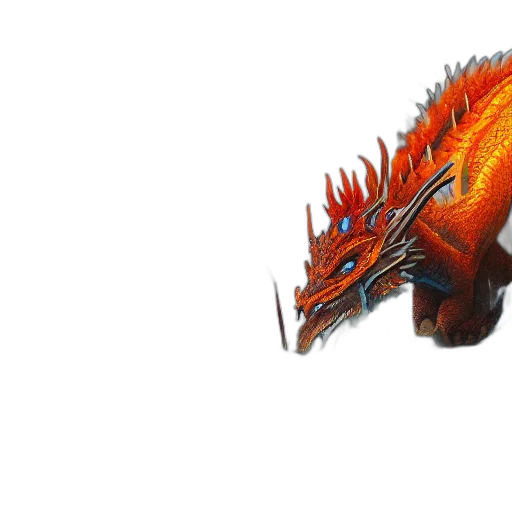 dragon, creature, animal, staff, concept art, fantasy art, pixel art, 3d render transparent PNG cut-out