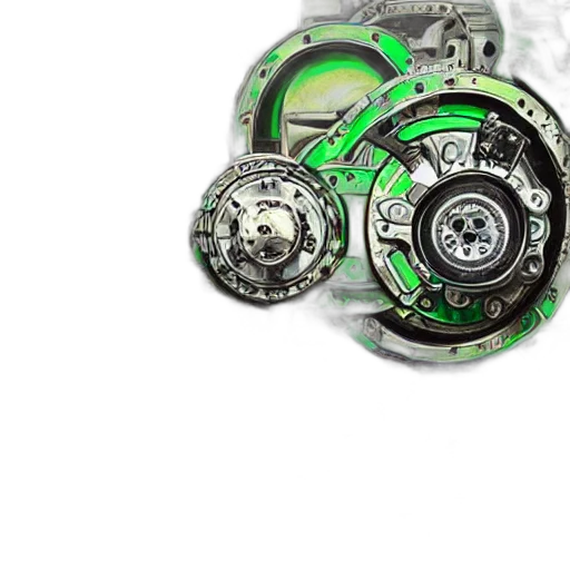 jewelry, car, weapon, 3d render, photorealistic, concept art, green, robot transparent PNG cut-out
