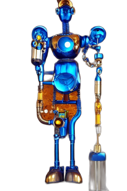 robot, staff, jewelry, weapon, concept art, 3d render, cyberpunk, fantasy art transparent PNG cut-out