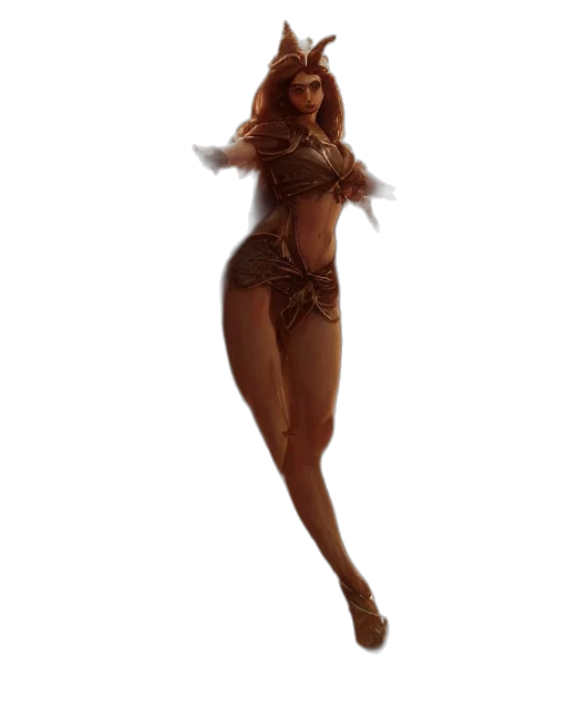 dress, staff, creature, concept art transparent PNG cut-out