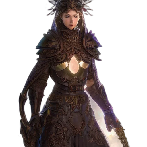 dress, staff, dragon, crown transparent PNG cut-out