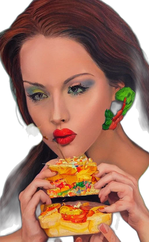 food, jewelry, face, photorealistic transparent PNG cut-out