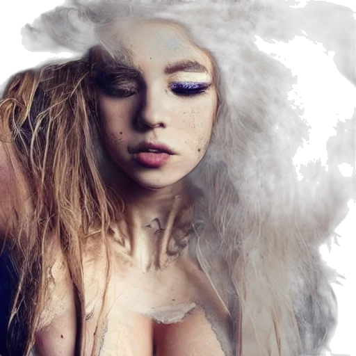 hair, face, photorealistic, fantasy art transparent PNG cut-out