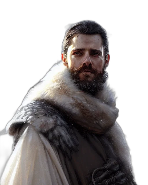 face, jacket, sword, staff transparent PNG cut-out