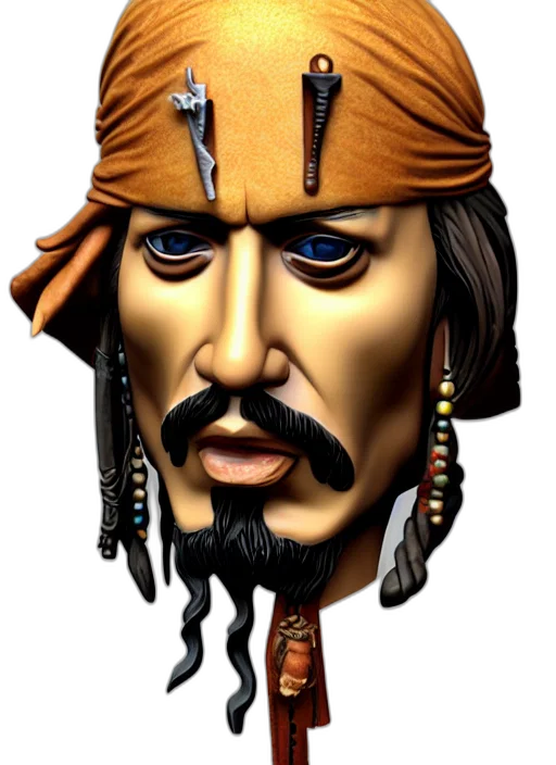 face, mask, staff, 3d render transparent PNG cut-out