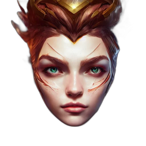 face, crown, mask, jewelry, fantasy art, concept art, photorealistic, 3d render transparent PNG cut-out