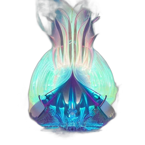 bottle, mask, crown, jewelry, concept art, fantasy art, 3d render, vaporwave transparent PNG cut-out