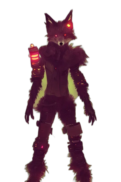 jacket, creature, mask, staff transparent PNG cut-out