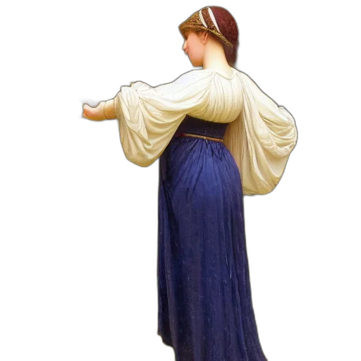 dress, staff, hat, jewelry transparent PNG cut-out
