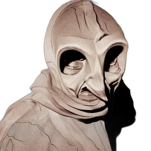 mask, face, creature, staff, concept art, 3d render, comic book art, photorealistic transparent PNG cut-out