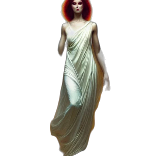 dress, jewelry, staff, creature transparent PNG cut-out
