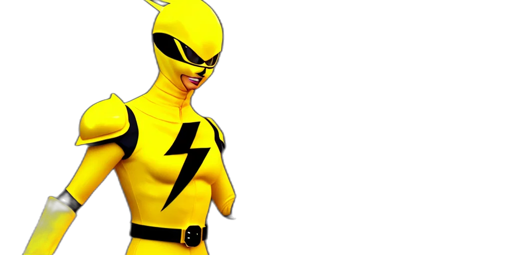 comic book art, 3d render, concept art, symmetry, yellow, ranger, samurai, asian transparent PNG cut-out