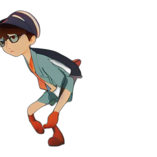 hat, jacket, staff, cartoon transparent PNG cut-out