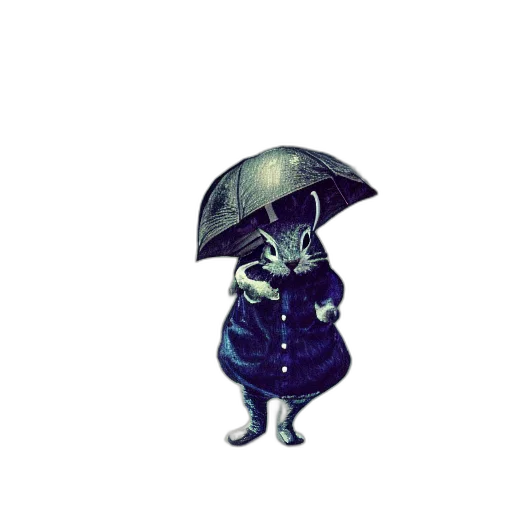 umbrella, staff, jacket, hat transparent PNG cut-out