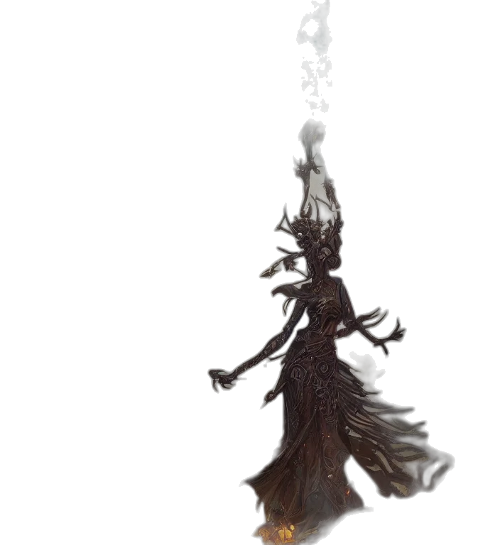 dress, jewelry, staff, tree transparent PNG cut-out