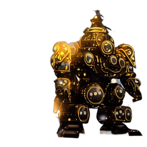 robot, weapon, concept art, 3d render transparent PNG cut-out