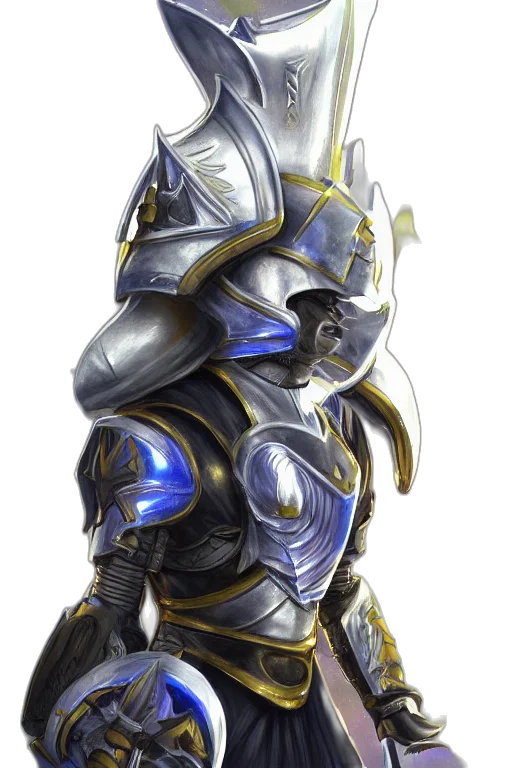 sword, mask, robot, weapon, concept art, fantasy art, 3d render, pixel art transparent PNG cut-out