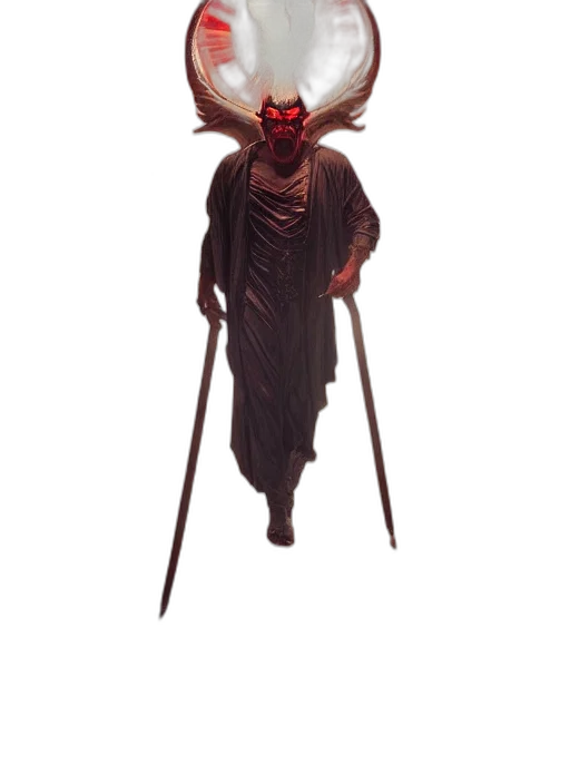 staff, creature, mask, sword transparent PNG cut-out