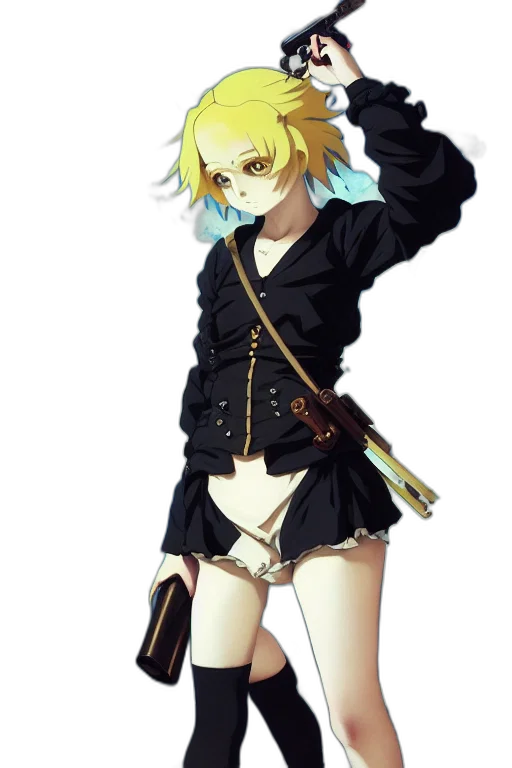 staff, jacket, weapon, sword, anime, concept art, pixel art, cartoon transparent PNG cut-out