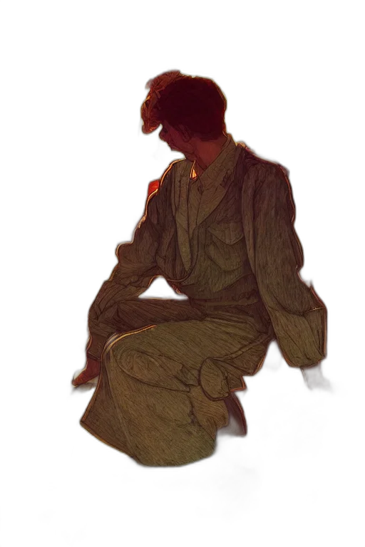 jacket, dress, face, staff transparent PNG cut-out