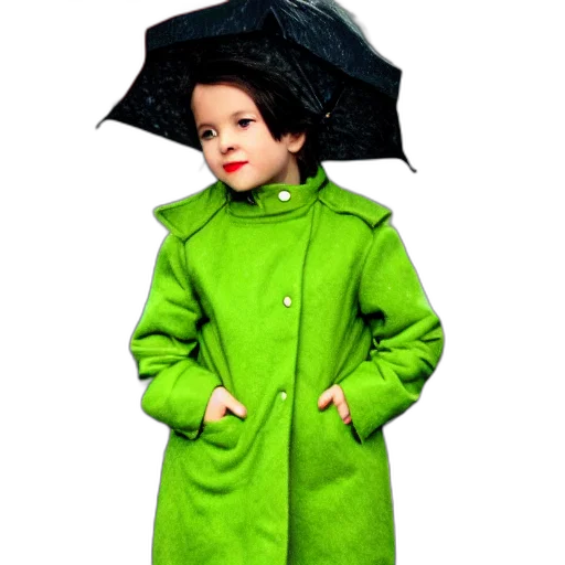 umbrella, jacket, hat, photorealistic transparent PNG cut-out
