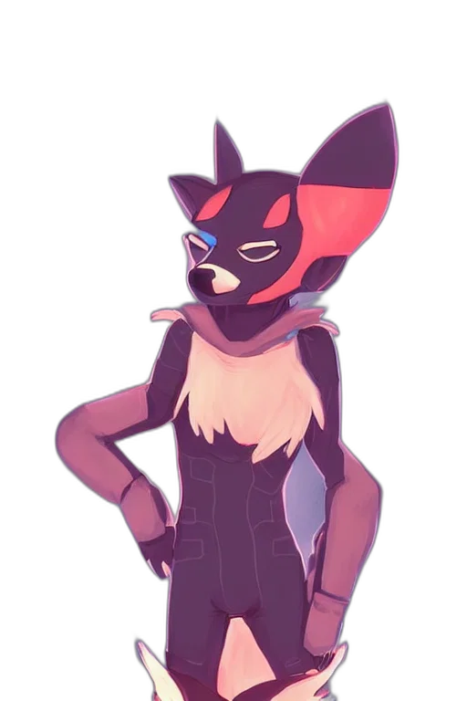 mask, dress, creature, animal, concept art, cartoon, 3d render, cyberpunk transparent PNG cut-out