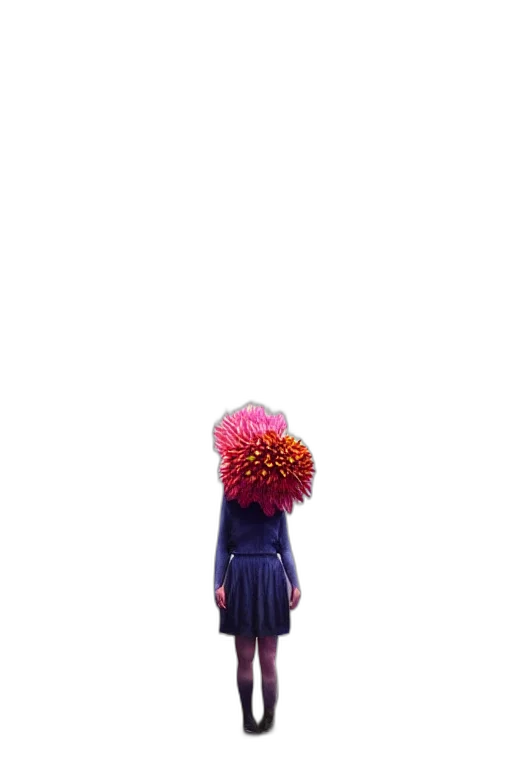 flower, dress, hair, umbrella, 3d render, concept art, pixel art, photorealistic transparent PNG cut-out