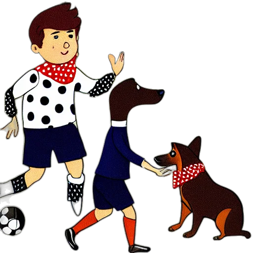 cartoon, concept art, illustration, french, boy, paris, playing, football transparent PNG cut-out