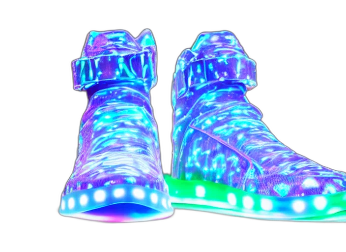 shoes, cyberpunk, vaporwave, 3d render transparent PNG cut-out
