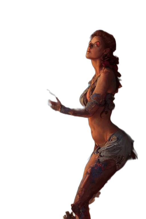 staff, dress, creature, concept art transparent PNG cut-out