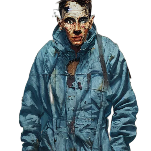 jacket, face, mask, creature transparent PNG cut-out