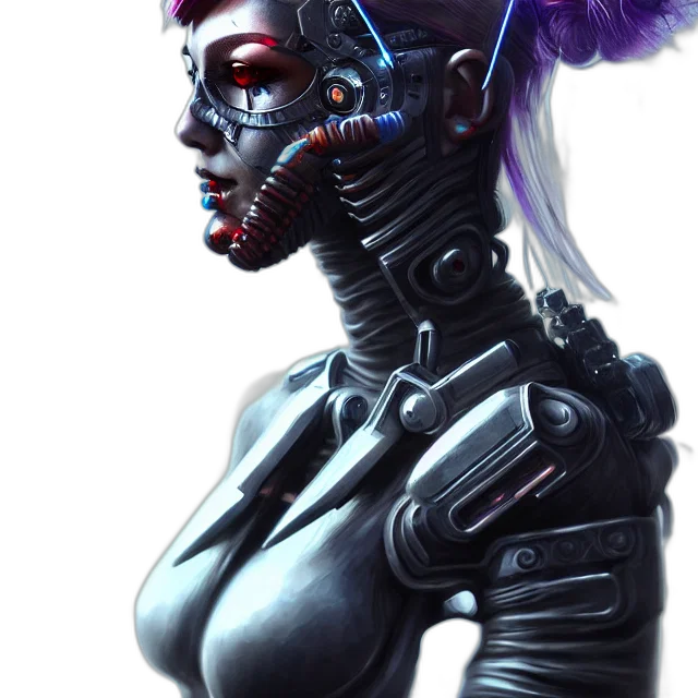 robot, face, mask, cyberpunk transparent PNG cut-out