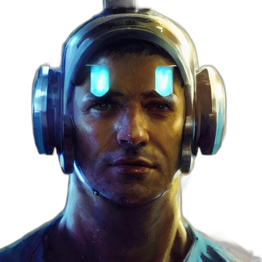 robot, face, mask, staff transparent PNG cut-out