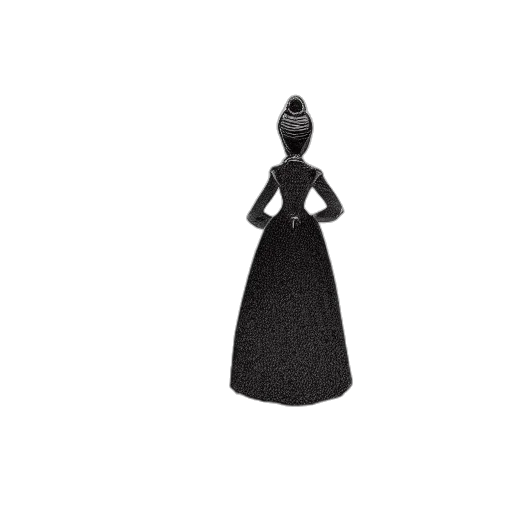 dress, crown, jewelry, staff transparent PNG cut-out