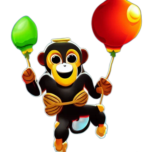 staff, animal, mask, 3d render, concept art, cartoon, bloons, dart transparent PNG cut-out