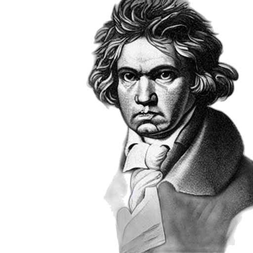 face, staff, jacket, photorealistic, concept art, oil painting, beethoven, loves transparent PNG cut-out